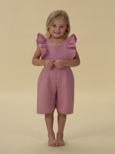 Florence Shortie Dungarees - Dusty Pink