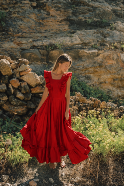 Emily Dress (Maxi) - Red