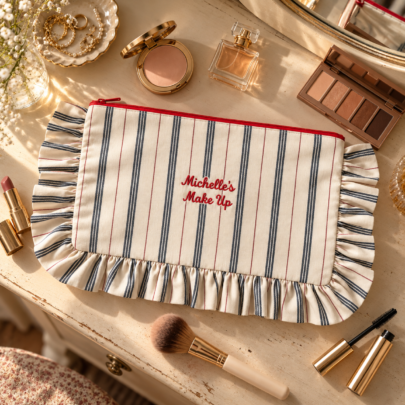 Hampton Stripe Large Frilled Clutch